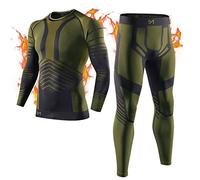 MEETYOO Thermounterwäsche Set Herren, Innenfleece Lange Funktionsunterwäsche Atmungsaktiv Winter Skiunterwäsche Sport Kompressionsanzug für Workout Skifahren Laufen Radsport Wandern