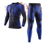 MEETYOO Thermounterwäsche Set Herren, Innenfleece Lange Funktionsunterwäsche Atmungsaktiv Winter Skiunterwäsche Sport Kompressionsanzug für Workout Skifahren Laufen Radsport Wandern