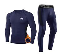 MEETYOO Thermounterwäsche Set Herren, Lange Funktionswäsche Atmungsaktiv Unterwäsche Sport Kompressionsanzug für Workout Skifahren Laufen Wandern