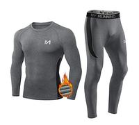 MEETYOO Thermounterwäsche Set Herren, Lange Funktionswäsche Atmungsaktiv Unterwäsche Sport Kompressionsanzug für Workout Skifahren Laufen Wandern