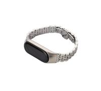 Mefloar Metall-Edelstahlarmband passend for Xi ao m i M i Band 7 6 5 4 3 Armband austauschbares Armband(Silver,For M i Band 4)
