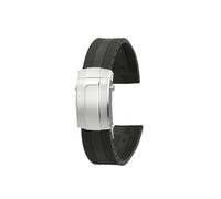 Mefloar Silikon-Uhrenarmband, 22mm, passend for Breitling Superocean Navitimer Avenger, Gummi-Uhrenarmband, Faltschließe, Herren-Zubehör(Black steel buckle)