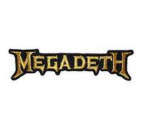 Megadeth Gold Band Logo Heavy Metal Music Embroidered Iron On Applique Patch Aufnäher Besticktes Patch zum Aufbügeln Applique Souvenir Zubehör