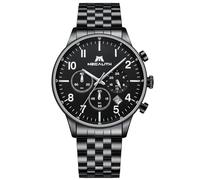 Megalith Armbanduhr Chronographen Uhren Herren: Schwarz Edelstahl Quarzuhr Analog - Wasserdicht Männer Uhren