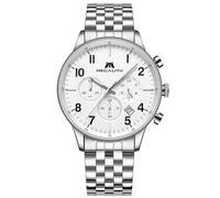 Megalith Armbanduhr Chronographen Uhren Herren: Silber Edelstahl Quarzuhr Analog - Wasserdicht Männer Uhren