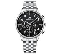 Megalith Armbanduhr Chronographen Uhren Herren: Silber Schwarz Edelstahl Quarzuhr Analog - Wasserdicht Männer Uhren