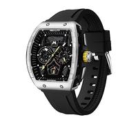 MEGALITH Herrenuhr Militär Sportlich Chronographen - Groß Armbanduhr Herren Schwarz Rubber Analog Wasserdicht Uhr Herren Lässig Quarz Designer Uhren fur Männer Datum Leuchtend Geschenke für Männer