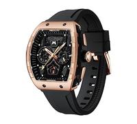 MEGALITH Herrenuhr Schwarz Militär Sportlich Chronographen Armbanduhr Herren Groß Wasserdicht Analog Quarz Uhr Herren Lässig Designer Uhren fur Männer Rubber Datum Leuchtend Geschenke für Männer