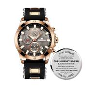 MEGALITH Uhren Herren Chronograph Armbanduhr: Analog Wasserdicht Gummi - Groß Quarzur Schwarz Modisch Leuchtende Datum Geschenk fur Ehemann