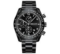 MEGALITH Uhren Herren Chronograph Armbanduhr: Schwarz Männer Uhr Quarz - Edelstahl Herrenuhr Analog Wasserdicht