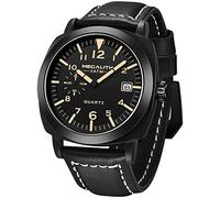 MEGALITH Uhren Herren Wasserdicht Armbanduhr: Schwarz Analog Quarz Mode Herrenuhr