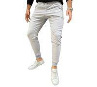 Megaman Herren Jogginghose Sweatparts Baumwolle Trainingshose Jogger Fitness Slim Fit Streetwear Männer Grau XL