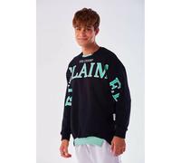 Megaman Jeans Designer Pullover Herren Sweatshirt Rundhals Langarmshirt Basic Schwarz S