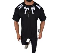 Megaman Oversize Herren T-Shirt Basic Shirt Tee Longshirt Premium Qualität Kurzarm Fashion TS-8900 2XL Schwarz