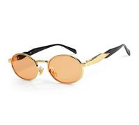 MEGAVOW Retro Sonnenbrille Damen Herren, Oval Sonnenbrille Damen Mode Metallrahmen Steampunk Brille UV400 Schutz Kleine Sonnenbrillen