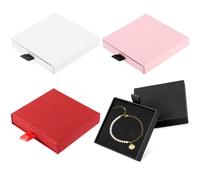 Megcdtr Schmucks Geschenkbox, 4 Stück Schmuckschatulle, 8 * 7 * 1.7cm Schmuck Geschenkbox Schmuckschatulle, Klein Schmuckbox Schmuckschachtel für Armbänder Armreife Schmuck Geschenk(4 Farbe)