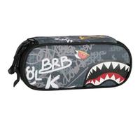 Mehrfachfach Federmäppchen, ovales Etui für Jungen (Hai, 22x10x5cm)