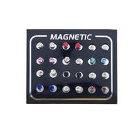 (mehrfarbig - 6 mm) 12 Paare/Set Unisex-Strass-eingelegte magnetische Ohrstecker ohne Piercing-Schmuck