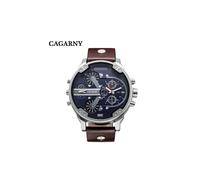 (Mehrfarbig) Cagarny Herrenuhren Herrenmode Quarz Armbanduhren Cool Big Watch Lederarmband 2