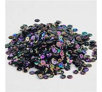 Mehrfarbige Pailletten Runde Tasse Pailletten Multi Größe 4mm 5mm 6mm Nähen Hochzeit Handwerk, Damen Kleidung Zubehör 10g-AB schwarz,6mm 720pcs