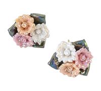 Mehrfarbige Porzellan Rosen Ohrringe Modisches Accessoire Für Frauen Robuste Blumen Ohrstecker Aus Keramikmaterialien Outfits Rosen Ohrstecker