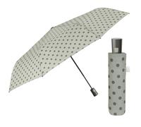 Mehrfarbiger Regenschirm Automatik für Frauen mit Punkten - Taschenschirm Taschenregenschirm Kompakt Mini Leicht Winddicht - Regen Schirm Klein Reisen - Durchmesser 96 cm (Grau mit Punkten)