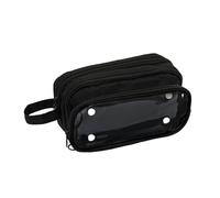 Mehrschichtiges Federmäppchen, große Kapazität Tasche mit Griff, abnehmbare Organizer-Tasche, Schulbedarf für Schüler, Schwarz, 120 LEDs