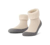 mehrstrumpf x Apollo Hausschuhe & Socken aus Wollmischung mit rutschfester Filzsohle - Beige - 41/42 - 1 Paar