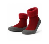 mehrstrumpf x Apollo Hausschuhe & Socken aus Wollmischung mit rutschfester Filzsohle - Rot - 39/40 - 1 Paar