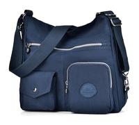 Mehrzweck Hobo börse für Frauen mit Anti-Diebstahl-RFID, wasserdichte Nylon Crossbody Tasche Schultertasche Handtasche wandelbarer Rucksack, Blau (blau), Large