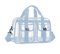 Mehrzweck-PVC-Aufbewahrungstasche für Workout-Ausrüstung, Badeanzüge, Reisen, unverzichtbar, transparente Schultertaschen, praktische Bau- und Fitnessgeräte-Tasche, himmelblau, Mass Beauty