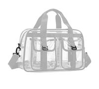 Mehrzweck-PVC-Aufbewahrungstasche für Workout-Ausrüstung, Badeanzüge, Reisen, unverzichtbare transparente Schultertaschen, praktische Konstruktion, PVC-Workout-Ausrüstungstasche, grau, Mass Beauty