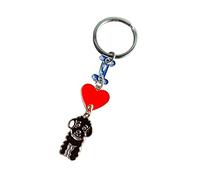 MeiAOBest Hunde-Schlüsselanhänger, "I Love Dog", Metall, Haustier-ID-Tags, Schlüsselanhänger, Schlüsselanhänger, Hundeliebhaber, Schlüsselanhänger, Geschenk, schwarzer Pudel