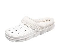 Meidiastra Damen Clogs Gefüttert Damen Herren Winter Hausschuhe Wasserdicht rutschfeste Warme Pantoffeln Plüsch Pantoletten Gartenschuh Clog EU36-45