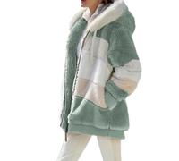 MEIION CozyFeel - Kuscheliger Kapuzenmantel mit Fleece Charme Damen Fleece Hoody Winter Parka - Warmer Flauschiger Zip Mantel, Lose Plüsch Jacke für kalte Tage