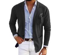 MEIION falken-Stein Elegante Herren Strickjacke mit Taschen und Reverskragen, einfarbig, langärmelig Leichter Herren Blazer mit Zwei Knöpfen - Stilvoller Business und Casual Sportmantel