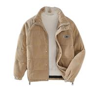 MEIION Tom Harding Cord Pufferjacke Herren Cordjacke - Warme gefütterte Retro-Winterjacke mit Stehkragen, modische Freizeitjacke für den Übergang