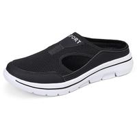 Meik Mangni Hausschuhe Damen Herren Clogs Leichte Pantoffeln atmungsaktive Pantoletten Mules rutschfest Gartenschuhe Sabots Outdoor Indoor Schwarz Gr.46 EU
