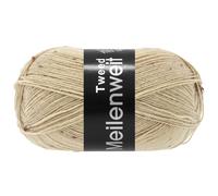 Lana Grossa MEILENWEIT 100 g TWEED 4-fach Sockenwolle mit Tweed-Noppen 420 m, Farbe:178 - Beige meliert