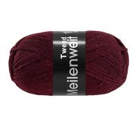 Lana Grossa MEILENWEIT 100 g TWEED 4-fach Sockenwolle mit Tweed-Noppen 420 m, Farbe:179 - Burgund