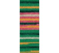 MEILENWEIT Merino 4-fach 100g CHRISTMAS 6777 - grün/dunkelgrün/rosa/orange