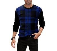 Meilicloth Pullover Herren Winter Rundhals Winterpullover Basic Strickpullover Feinstrick Sweaters Kaschmir Wollpullover Casual Langarmshirts Pullover Männer Pulli Navy blau L