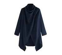 Meilily Herren Mantel Herbst Winter Kapuzenpullover Umschlagtuch Lose Männer Umhang Poncho Einfarbig Unregelmäßige Trenchcoat Pullover Sweatshirts Langarm Cape Hipster Outwear Warm Jacke