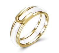 MeiLiSis Abnehmbare Keramikringe Für Damen Und Herren, Einzigartiger Stil, 2-In-1-Weiße Keramikringe, Damenschmuck, Hochwertige, Bequeme Fingerringe Für Unisex-Keramikschmuck, Wie Abgebildet, 10