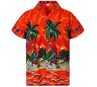 MeiLiSis Hawaiihemden Für Herren - Sommermode 3D-Druck Aloha-Hemden Strandsurfen Urlaub Party Kurzarm Kokosnussbaum-Oberteile Lässige StreetwearWie GezeigtXl