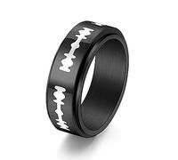 MeiLiSis Herren-Schmuckringe - Drehbarer Klingenring, Persönlichkeitsschmuck, Herren-Ring-Zubehör, Europäische Und Amerikanische Personalisierte Mode-Charm-Ring-Geschenke, Schwarz, 7