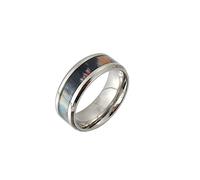 MeiLiSis Herren-Schmuckringe - Ring Mit Eingelegtem Holzmaserungsfurnier, Personalisierter Modering Für Herren, Trendiger Literatur-Kunst-Jugend-Studenten-Schmuck-Hip-Hop-Stil-Ring, Silber, 10