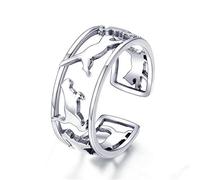 MeiLiSis Offene Katzenringe Für Damen, Mädchen, Herren, Pussy-Cocktail, Verstellbar, Schlicht, Statement-Stapel-Verlobungsring, Kleiner Schwanz, Fingerband, Niedliche Schmuckgeschenke