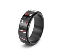 MeiLiSis Ringe Für Männer Und Frauen - Modischer Drehbarer Ring Mit Spielkarten Im Chinesischen Stil, Personalisierte Herrenschmuck-Accessoires Für Geburtstagsgeschenke, Schwarz, 11