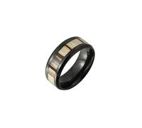 MeiLiSis Schmuckringe Für Unisex - Modischer, Dominanter, Eingelegter Furnierring, Trendiger Personalisierter Herrenschmuck, Einfache Vintage-Accessoires Für Geburtstagsgeschenke, Schwarz, 8